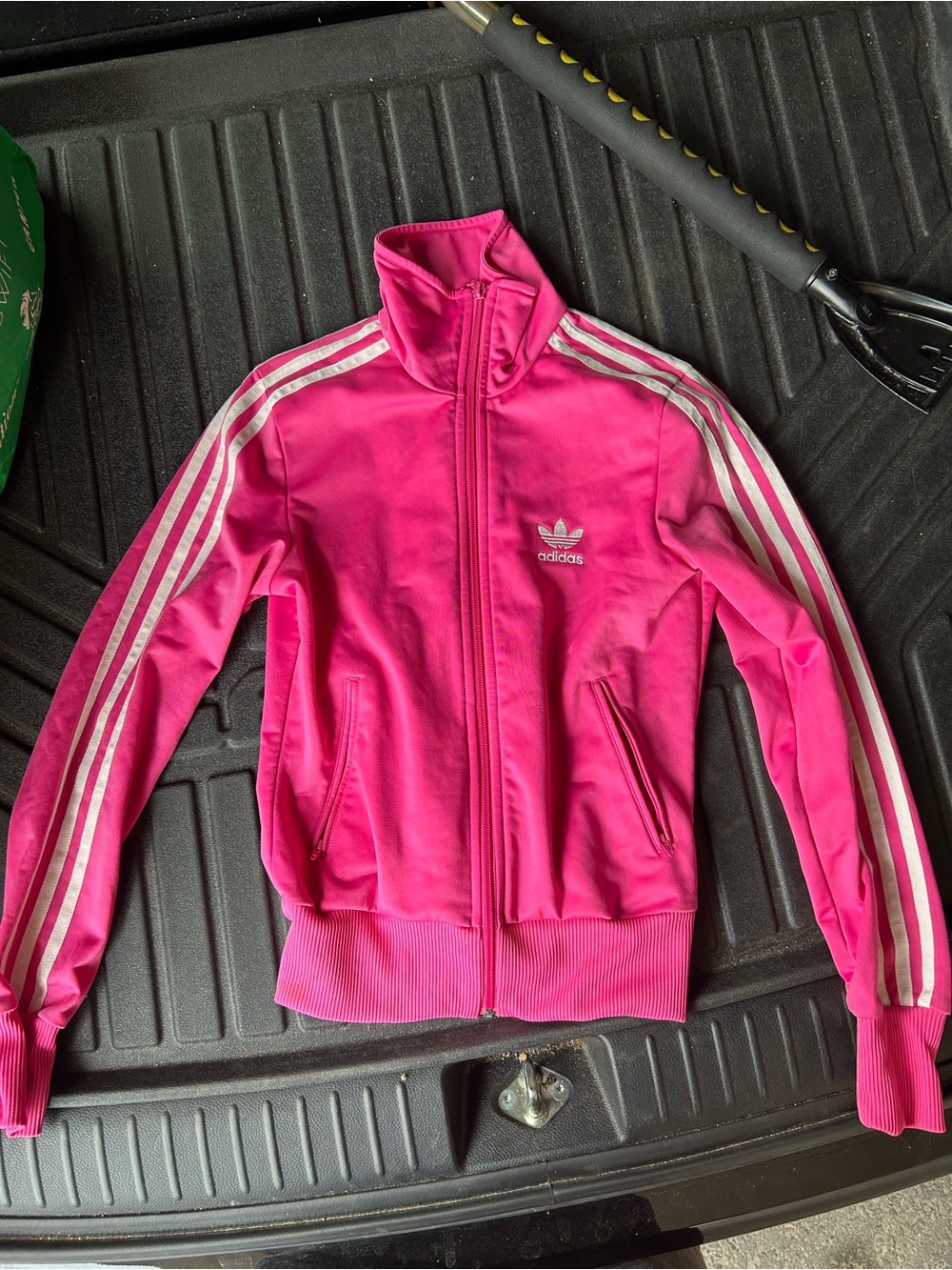 adidas Hot Pink Track Jacket with White Stripes